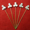 Five veil pins with opal (glass) stones